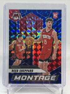2024-25 Panini Mosaic Reed Sheppard Montage Blue Mosaic /199 Rockets - Picture 1 of 2