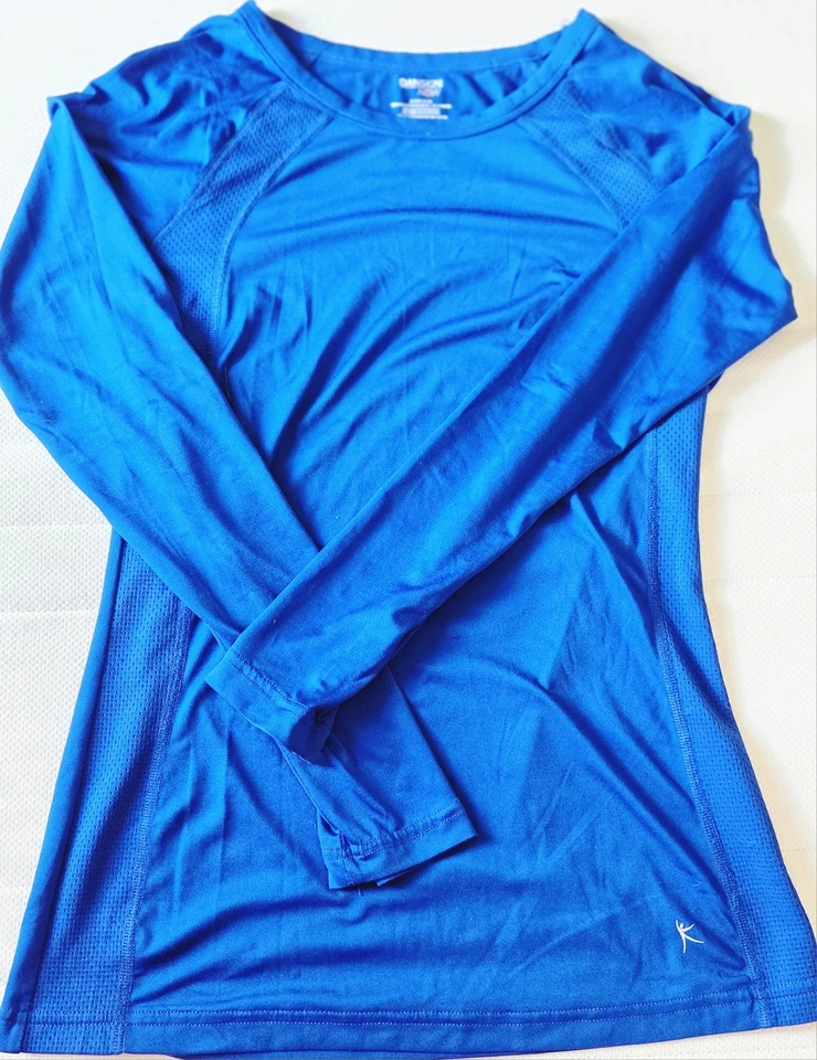 Camisa atlética azul manga larga ajustada Danskin para mujer - talla pequeña (4-6) Foto 1 de 4