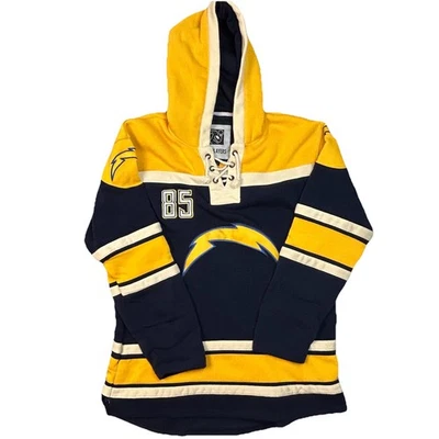 San Diego Chargers Antonio Gates #85 Lace-Up Hoodie NFL Players XL Navy Gold SEE - Image 1 of 4