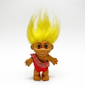 Muñeca Russ Beach Troll Vintage Años 80 - Pelo Amarillo, Traje de Baño Rojo - 5 Pulgadas - Imagen 1 de 3