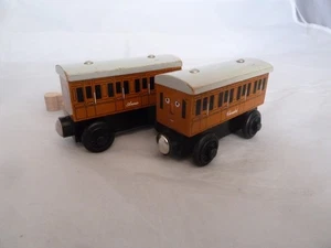 TOMY Thomas The Tank Engine & Friends WOODEN ANNIE & CLARABEL COACHES - Picture 1 of 6