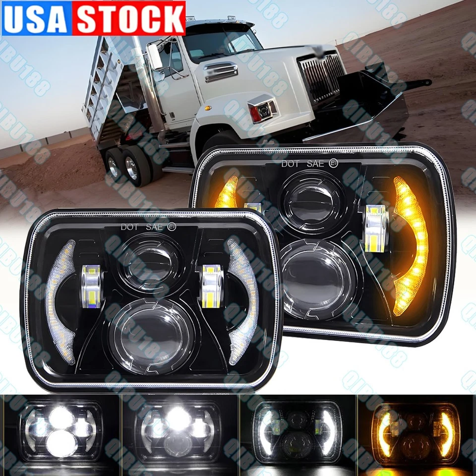 Faros LED 2 piezas 130 W 7 x 6 pulgadas sellados HI-LO aptos para Western Star 4700SB 2012-2023 Foto 1 de 4