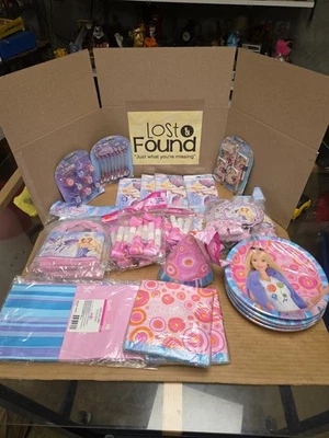 Huge Vintage Birthday Party Supplies Lot Plates Tablecloths Invitations & MORE - Image 1 of 4