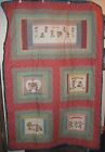 New One of a Kind  Raggedy Ann & Andy Quilt 50" x 72" -Green, Yellow, Orange