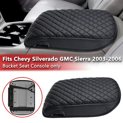 Almohadilla de cubierta de tapa de reposabrazos de consola negra para Cadillac Escalade 2003-2006 asiento con canastilla Foto 1 de 4