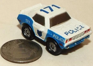 Small Micro Machine 1971 Plymouth Barracuda Police car / Blue & White No. 171 VG - Picture 1 of 4
