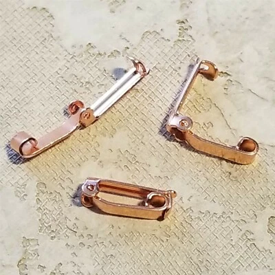 Fold Over Bright Copper Clasps Necklace Findings 10 pcs - Image 1 of 4