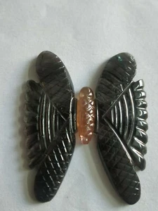 Tourmaline Beautiful Butterfly Carving 3 Piece Natural Gemstone 33.80 Cts. - Picture 1 of 5