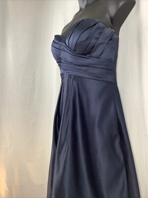 Vestido formal para mujer Bill Levkoff talla: 14 dama de honor regreso a casa azul marino hasta la rodilla  Foto 1 de 4