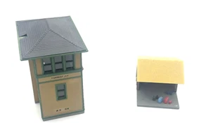 HO Plastic Buildings Built - Forrest Junction Station Tower & Open Shed - Picture 1 of 4