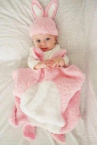 BABY KNITTING PATTERN chunky bunny sleeping bag and hat 3 to 24m - Picture 1 of 1