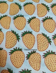 5 Yard Hand Block Print Handmade Cotton Indian Natural Sanganeri Print Fabric - Picture 1 of 6