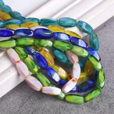10pcs Cuboid Tube 14x6mm Colorful Lampwork Glass Loose Beads For Jewelry Making