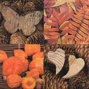 4 Motivservietten Servietten Napkins Tovaglioli Herbst Blatt Physalis (845) - Bild 1 von 1