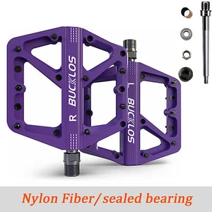Fit ROCKBROS MTB Road Bike Nylon Pedals Lightweight Widen 9/16" DU Bearing Pedal - Picture 1 of 25