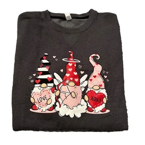 NEU graues Damen Valentinstag Wichtel Herzen Liebe Sweatshirt-Größe Small - Bild 1 von 5