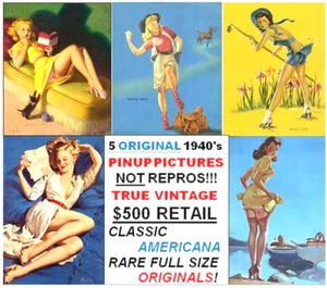 5 Diff Rare ORIGINAL 1940's PINUP PICTURES! Not Reproductions Guar Auth! CV $500 - Picture 1 of 6