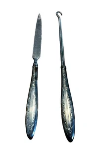 🔴 Korsett Strings + Feile Sterling Silber Englisch Anfang 900 Vintage Gewicht 65 gr - Bild 1 von 5