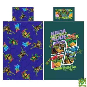 Official Teenage Mutant Ninja Turtles Single Duvet Set Mode Design Reversible - Picture 1 of 4