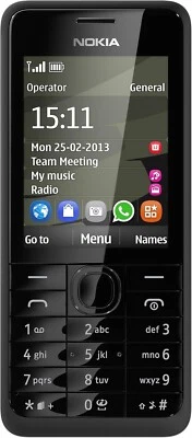 Nokia 301 - Black (EE , T-Mobile, Orange ) Mobile Phone  Rare ( 100% Genuine ) - Image 1 of 2