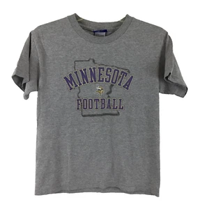 Camiseta Reebok Minnesota Vikings Juvenil Talla Mediana Gris NFL Mezcla de Algodón SS - Imagen 1 de 9