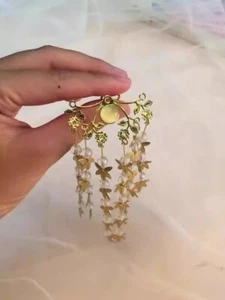 Shake Hairpin Tassel Kanzashi Hair Comb Stick Claw Hanfu Deco Chinese Maple Leaf - Picture 1 of 14