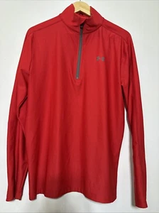 Suéter Under Armour Para Hombre 1/4 Cremallera Suelto Ligero Rojo Talla Mediana - Imagen 1 de 3