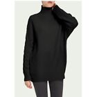 Gentle Herd Oversized Cashmere Wool Blend Turtleneck Sweater Jumper Large Black