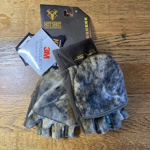 HOT SHOT Youth/Womens Camo Realtree Fleece Pop-Top Mittens New - Picture 1 of 7