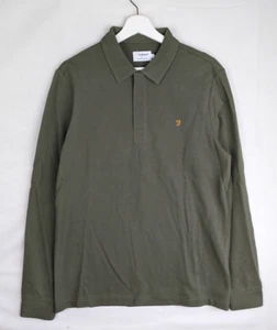 Farah Haslam Entallado Manga Larga Algodón Polo Verde - Talla Mediana M - Imagen 1 de 8