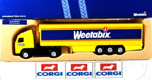 Camión y remolque con cortina Corgi 59518 Volvo como nuevo en promoción WEETABIX sin usar, en caja - Imagen 1 de 20