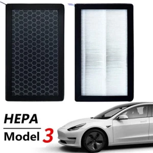 2Pcs/kit For Tesla Model 3 Y 2017-2020 Air Filter HEPA With Activated Carbon Air - Picture 1 of 8