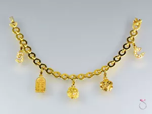 Chanel 18K Diamond Charm Bracelet, Five Charms. Chanel No. 5, Camellia, C Logo. - Picture 1 of 9