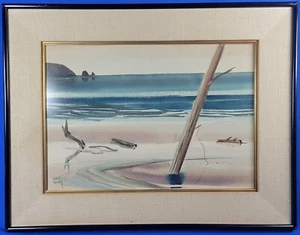 Charles Mulvey Untitled "Seaview" Original Watercolor Matted and Framed - Picture 1 of 7