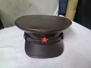 Brown Soviet Visor Cap Kommisarka Type Red Army Officer Visor Hat WW Russian Cap - Picture 1 of 6