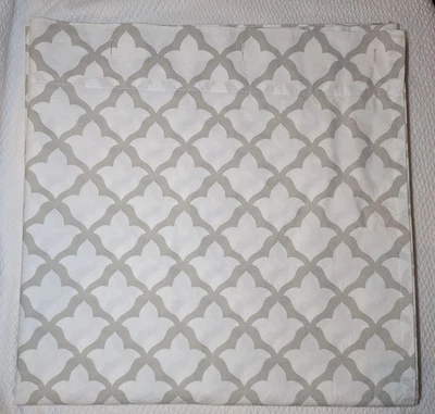 Pottery Barn  Marlo Trellis Fabric Shower Curtain 72”x72”   Beige & White - Image 1 of 3