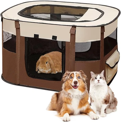 Cane per Cuccioli, Pieghevole, in Tessuto Oxford, per Cani, Conigli, Porcellini  - Immagine 1 di 4