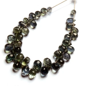 Natural Blue Green Sapphire Gems 3x2 to 5x3 mm Faceted Teardrop Beads 3" Strand - Picture 1 of 6