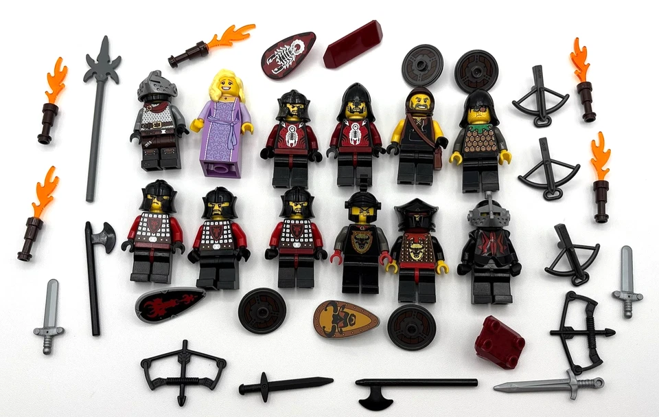 Lego Lote 12 Toro Escorpión Dragón Caballeros Reino Minifigura Armas Castillo Fantasía Foto 1 de 1