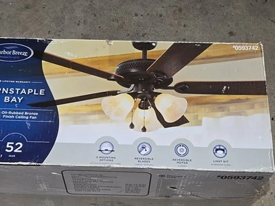 New Harbor Breeze, 52" Barnstaple Bay Ceiling Fan with Light Kit 5-Blade - Image 1 of 4