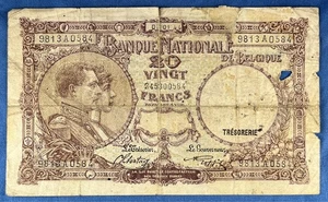 Belgium 1944 - 20 Francs - P-111.2 - ( Issued 03-01-44) - Economical Grade - Picture 1 of 2