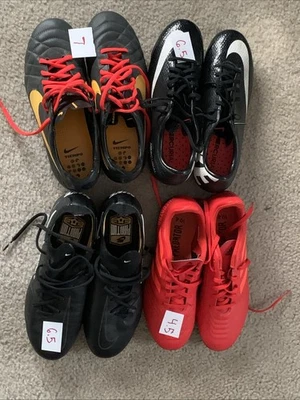 4 pares de botines de fútbol Adidas Predator y Nike Mercurial ligeramente usados EE. UU. para hombre 7 6,5 Foto 1 de 4