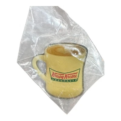 Vintage Krispy Kreme Coffee Mug Lapel Pin Enamel NOS in Bag Donut Shop Promo - Image 1 of 4
