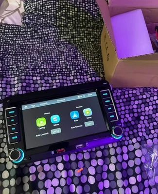 AUTORADIO 2DIN  TELECAMERA Posteriore CARPLAY GPS WIFI RDS GOLF5 6 tiguan Touran - Immagine 1 di 4