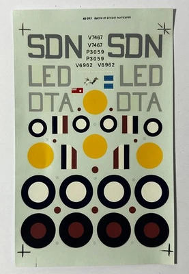 Calcomanías de colección Superescala 48-383 Batalla de Gran Bretaña Huracanes - Bader, Tuck, Lee Foto 1 de 3