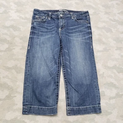 Pantalones de mezclilla KUT From The Kloth para mujer 10 bolsillos capri azules lavado medio Foto 1 de 4