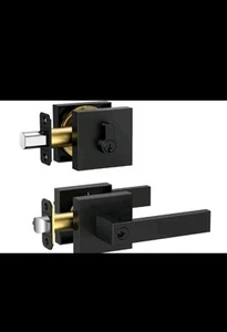Tubular Knob, Tubular Leverset + Deadbolt Series DT, Door Plate And Door Handle - Picture 1 of 12