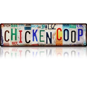 Vintage Chicken Coop Accessories – Funny Rooster Garden Signs and Grunge Ro... - Picture 1 of 7