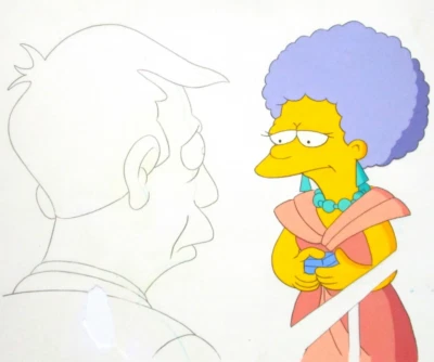 1992 SIMPSONS SELMA SKINNER FOX ORIGINAL PRODUCTION CEL Bart Homer Principal - Image 1 of 4