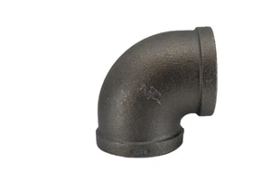 Black Malleable Iron 90 Degree Elbow 40mm (1 1/2") - Picture 1 of 4